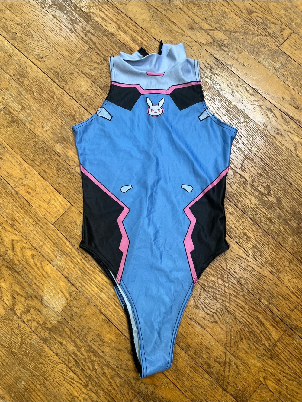 Adult S Blue D.Va-Inspired One Piece Bodysuit